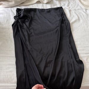 Black Satin Maxi Skirt - Classic Women's Slip Skirt